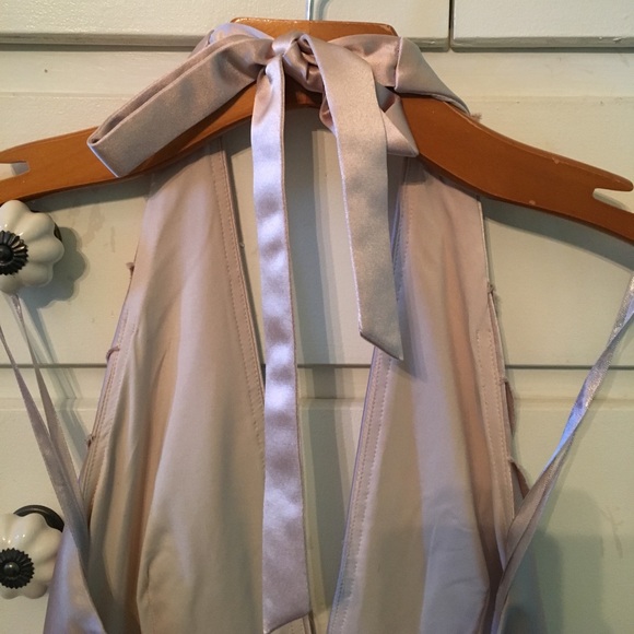 BCBG MAXAZRIA DRESS Size 4 Halter Formal Cocktail Holiday Dress Champagne - Picture 5 of 10